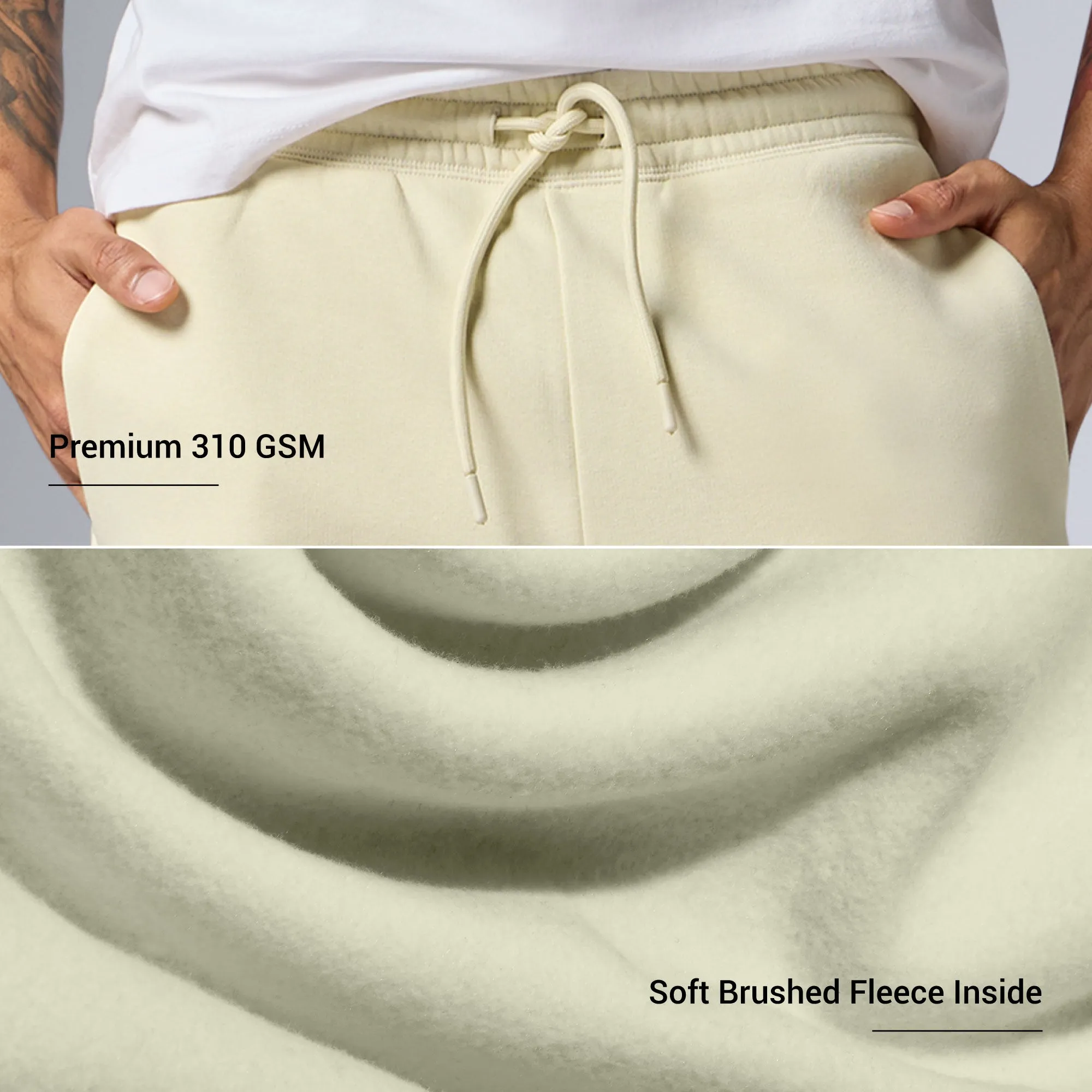 Pulse French Terry Cotton Blend Sweatpants Almond White