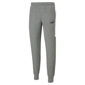 Puma Men's Gray Amplified Sweatpants with Stylish Cuffs and Pockets