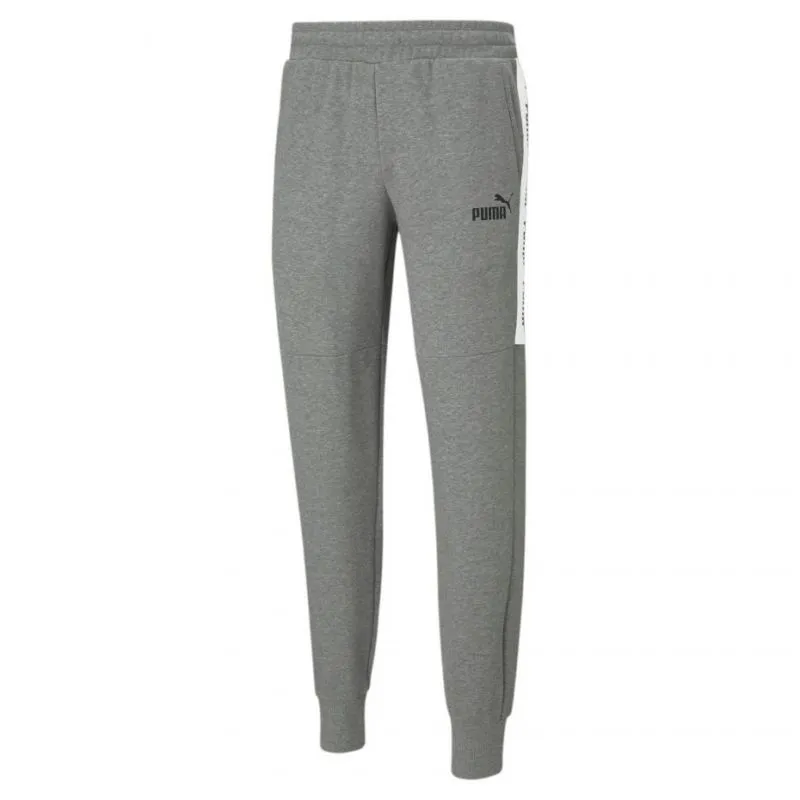 Puma Men's Gray Amplified Sweatpants with Stylish Cuffs and Pockets