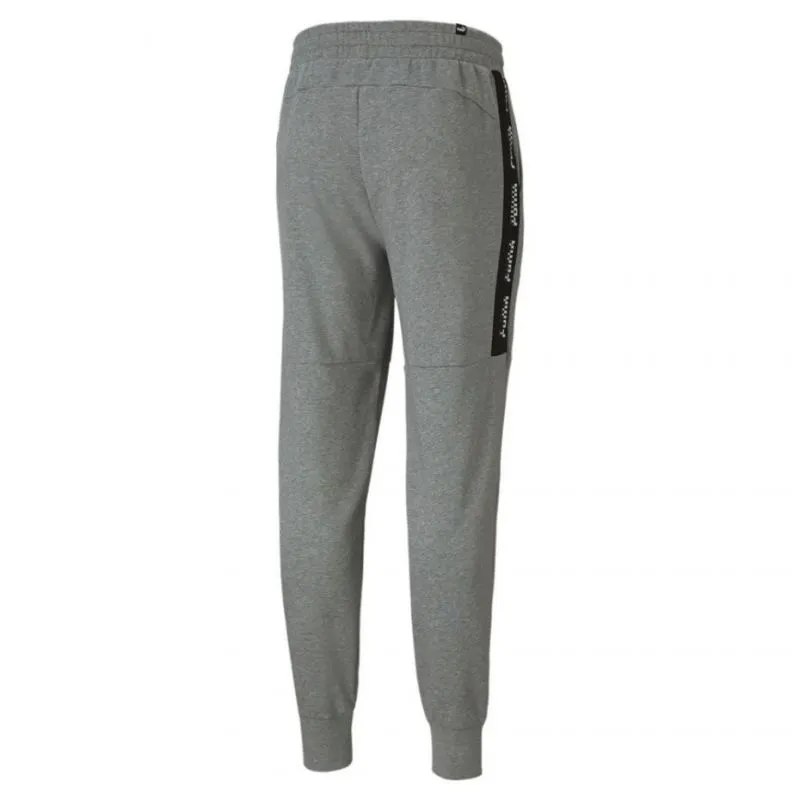 Puma Men's Gray Amplified Sweatpants with Stylish Cuffs and Pockets