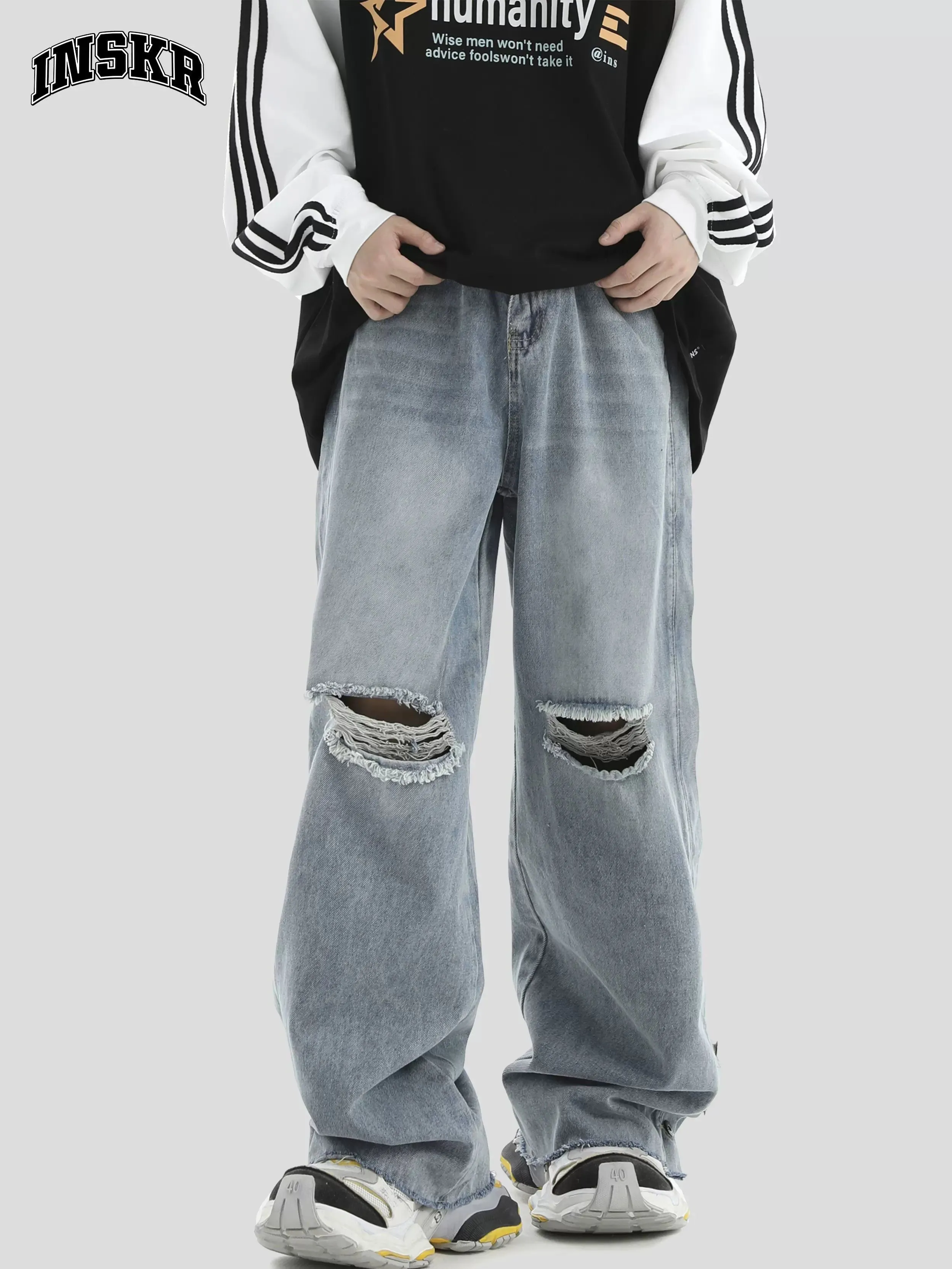 Ripped Knee Detail Jeans