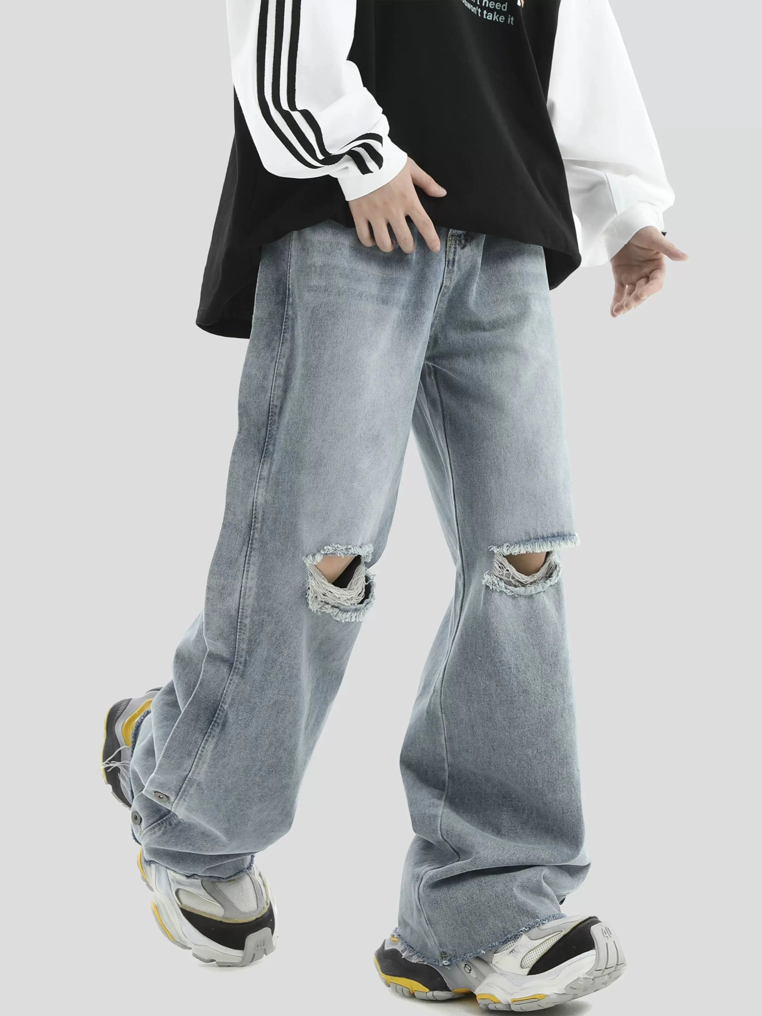 Ripped Knee Detail Jeans