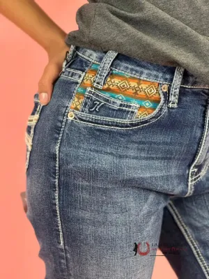 ROCK&ROLL X HOOEY MEDIUM VINTAGE AZTEC DETAIL BOOTCUT