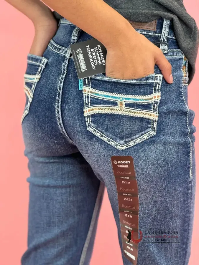 ROCK&ROLL X HOOEY MEDIUM VINTAGE AZTEC DETAIL BOOTCUT