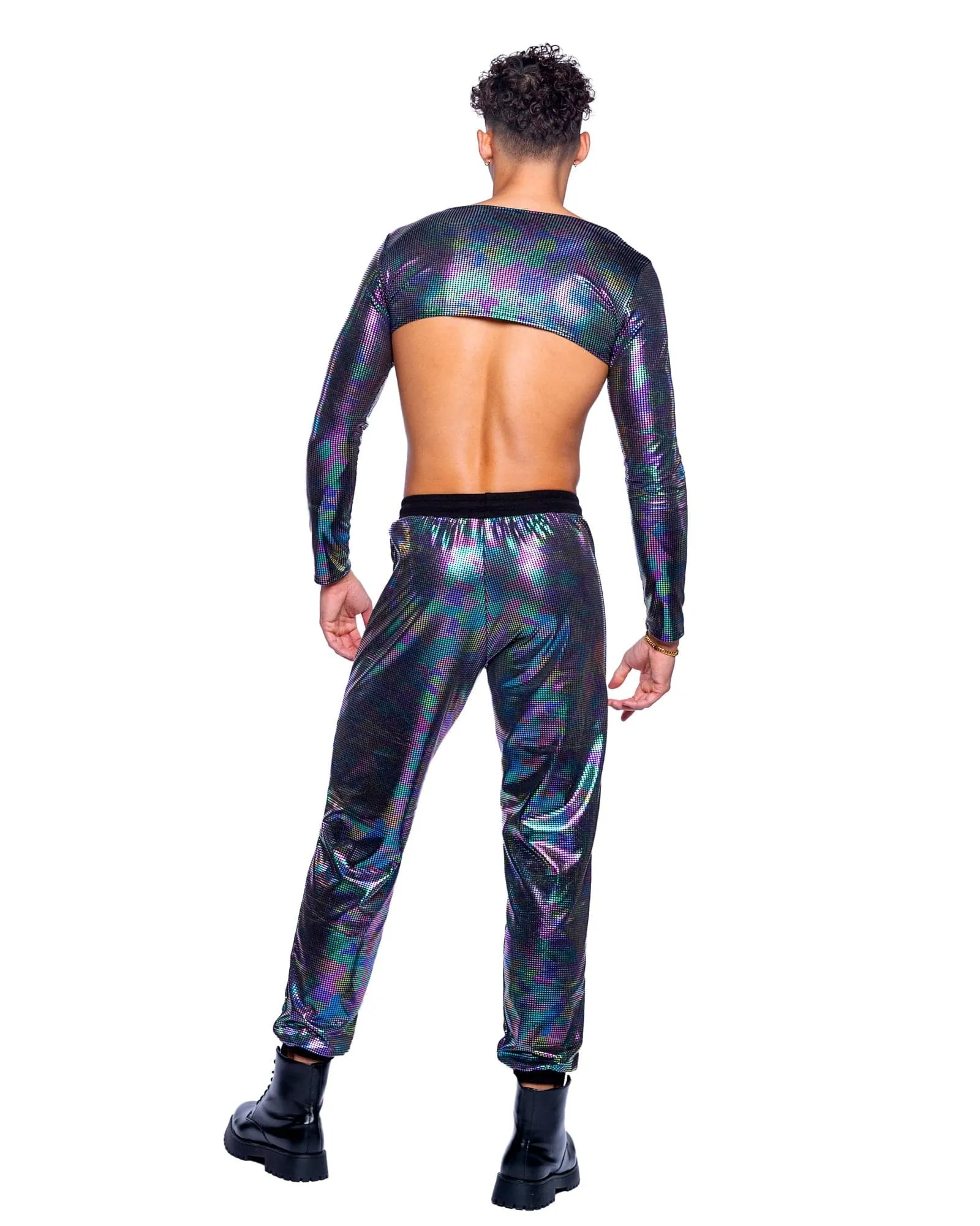 Sexy Men's Rainbow Shimmer Camouflage Joggers Festival Rave Wear