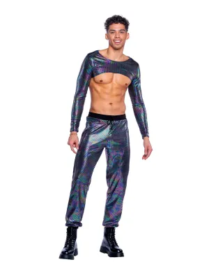 Sexy Men's Rainbow Shimmer Camouflage Joggers Festival Rave Wear
