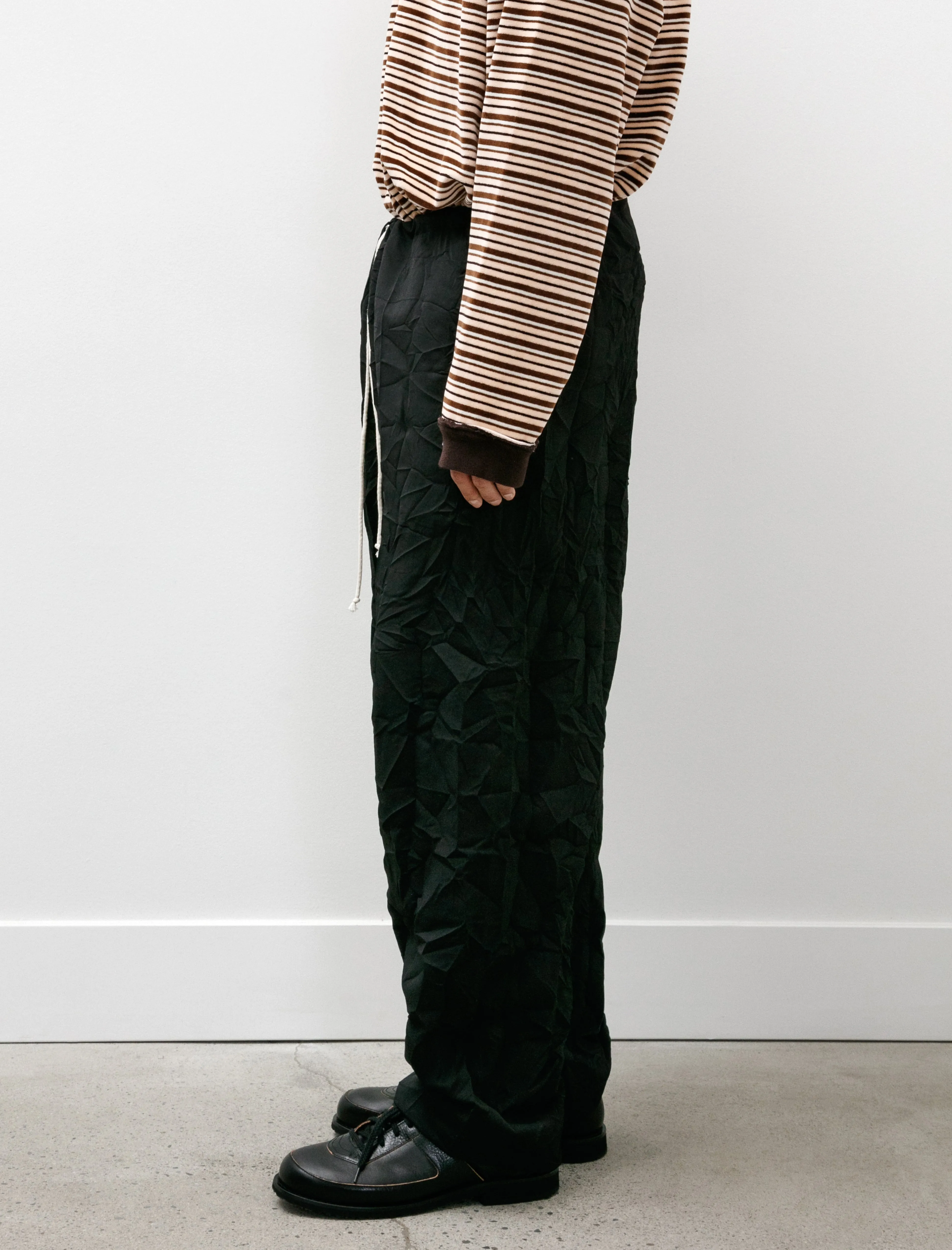 Simple Pants Wrinkled Twill Black