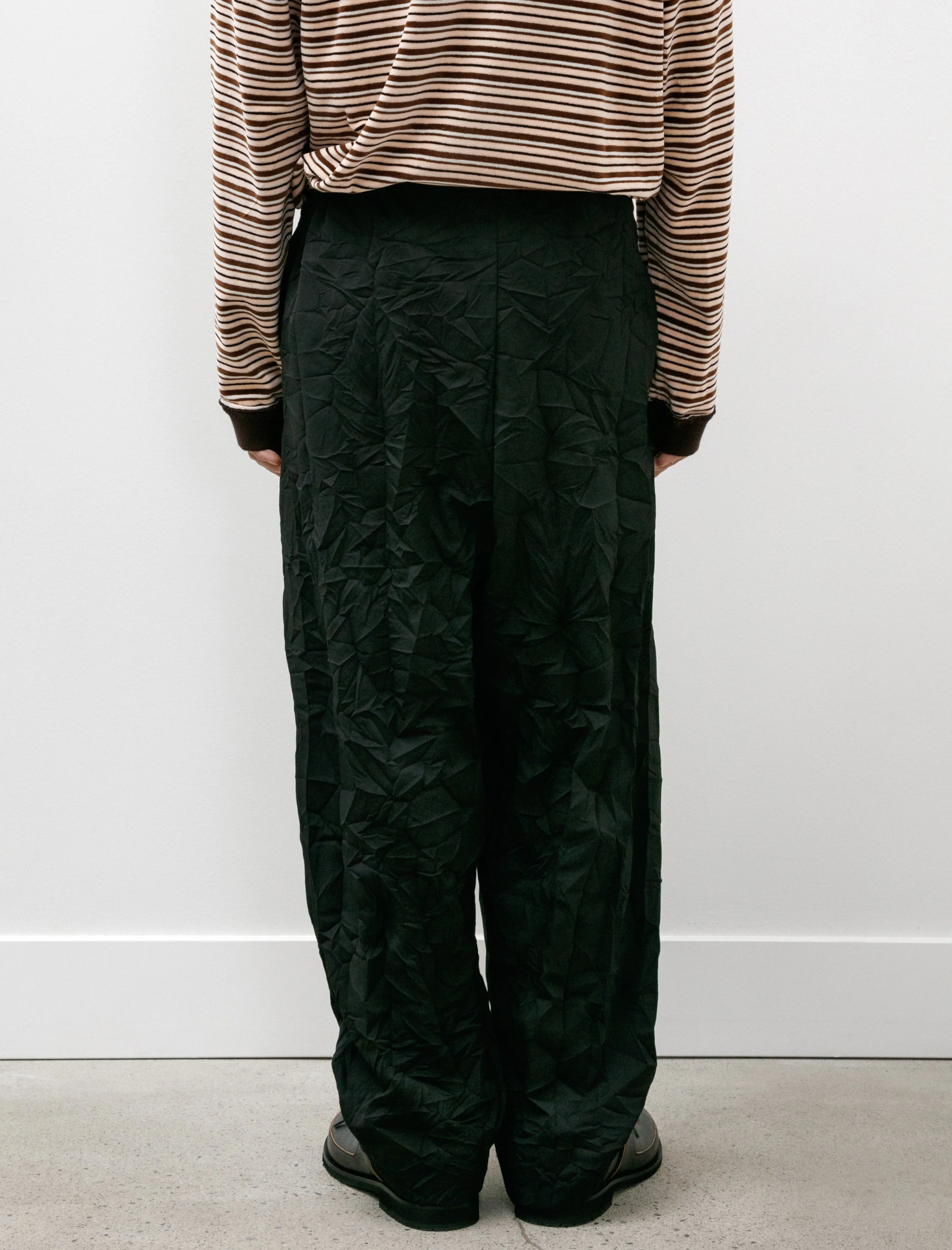 Simple Pants Wrinkled Twill Black