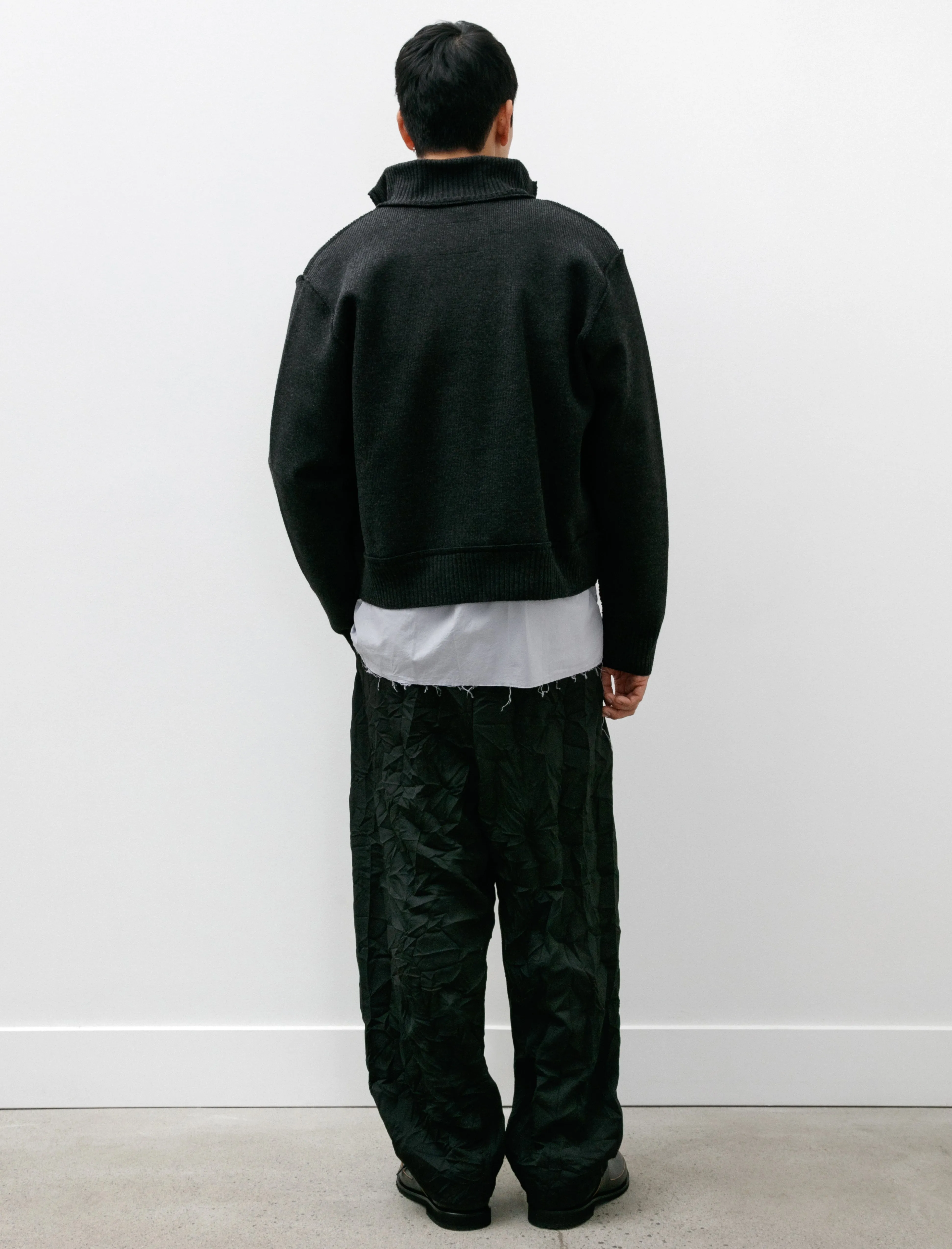 Simple Pants Wrinkled Twill Black