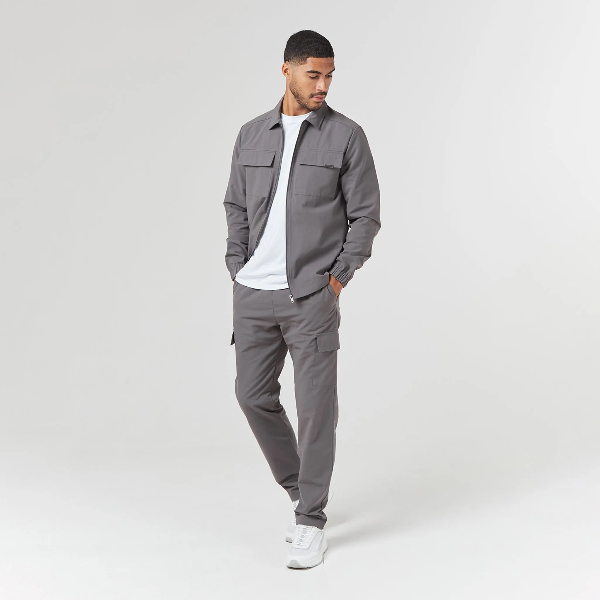 Smart Utility Open Hem Trouser | Charcoal