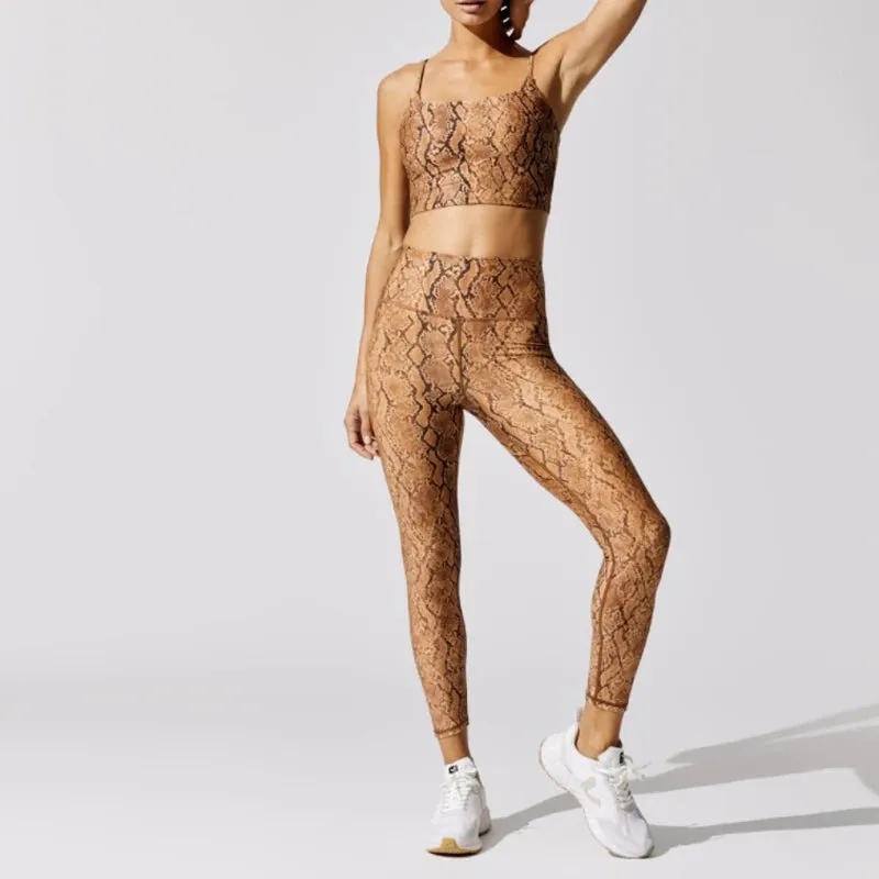 Snake Printing Leggings for Women, High Rise, Full Length Sports Running Pants, Stretchy Compression Gym Leggings US Size