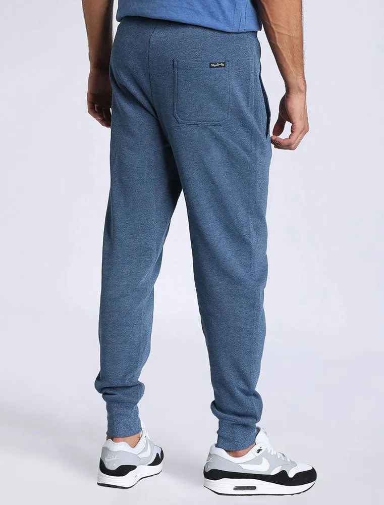 Southwood Brush Back Fleece Cuffed Joggers In Ocean - Tokyo Laundry