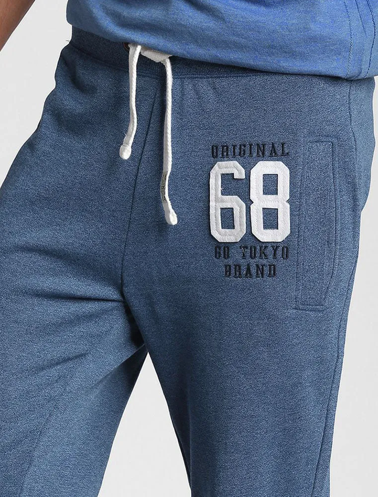 Southwood Brush Back Fleece Cuffed Joggers In Ocean - Tokyo Laundry