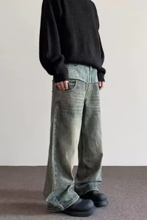 Spliced Detail Abstract Jeans
