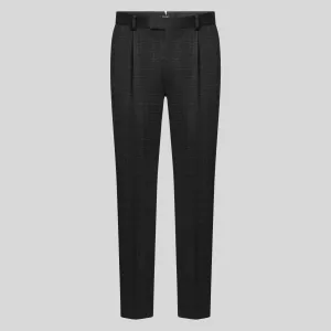 Subtle Plaid Checks Pants - Charcoal