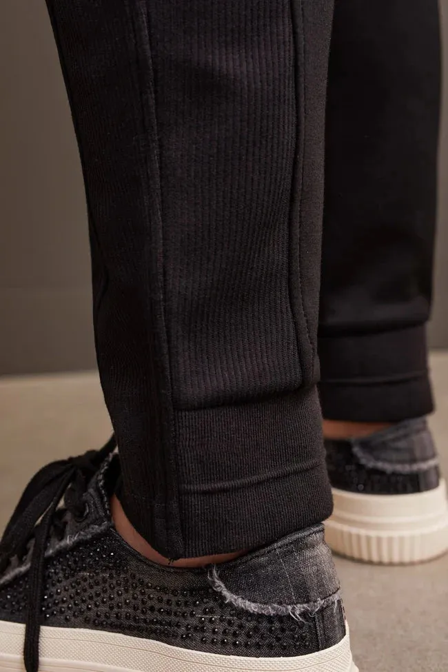 TECHNO LUX STRETCH COMBO FABRIC JOGGER-Black