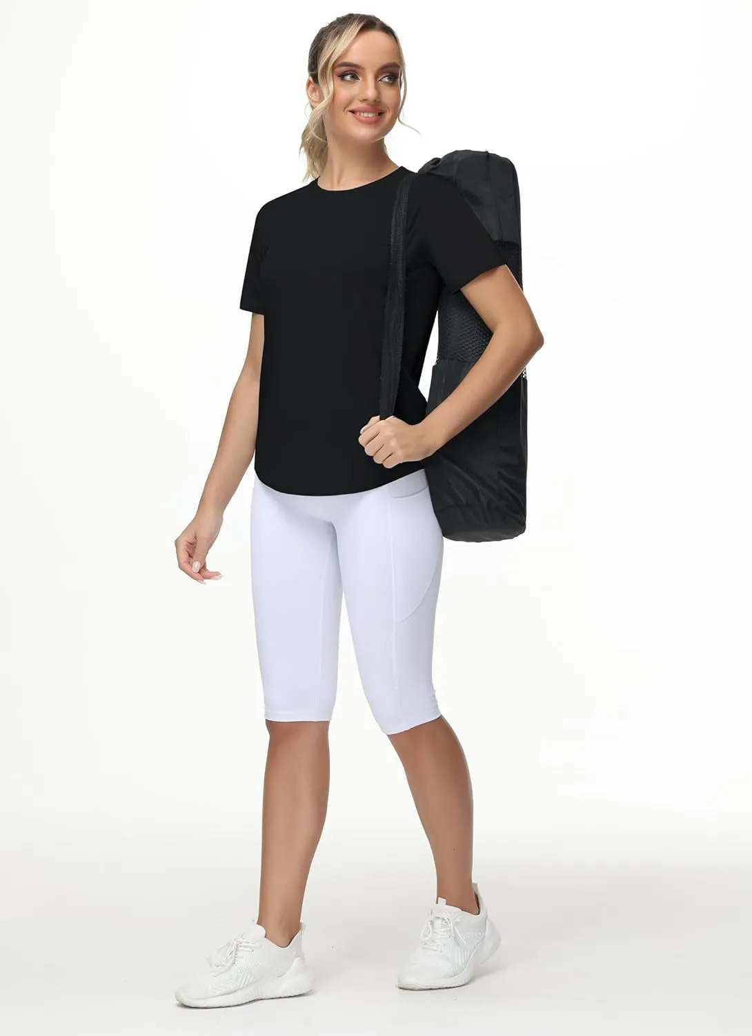 THE GYM PEOPLE Women's Workout Short Sleeve Breathable T-Shirts Athletic Yoga Tee Tops
