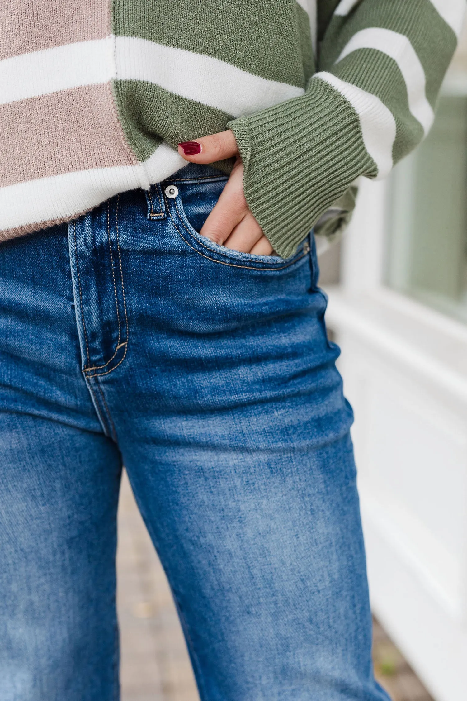 The Pencil Me In Straight Leg Cuffed Jeans