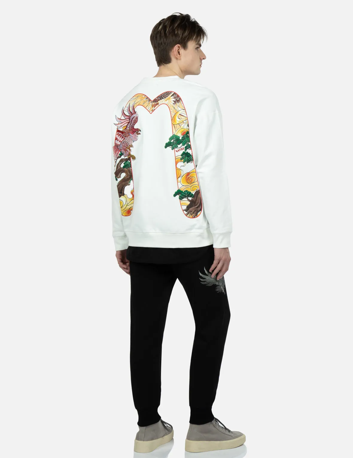 Tone-on-tone Eagle Embroidery Sweatpants