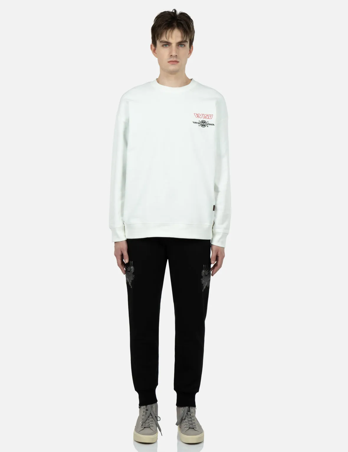 Tone-on-tone Eagle Embroidery Sweatpants