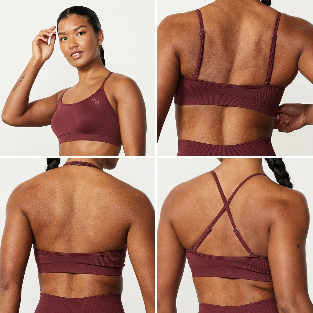Vanquish Elevate Seamless Burgundy Multiway Low Support Bra