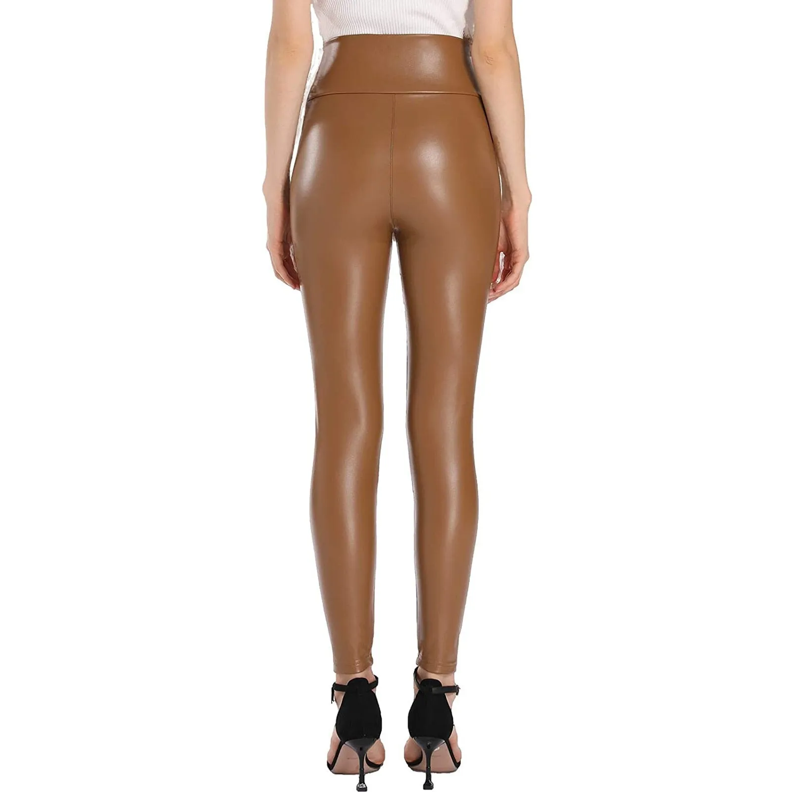 Vegan Leather Shaping Compressing Leggings