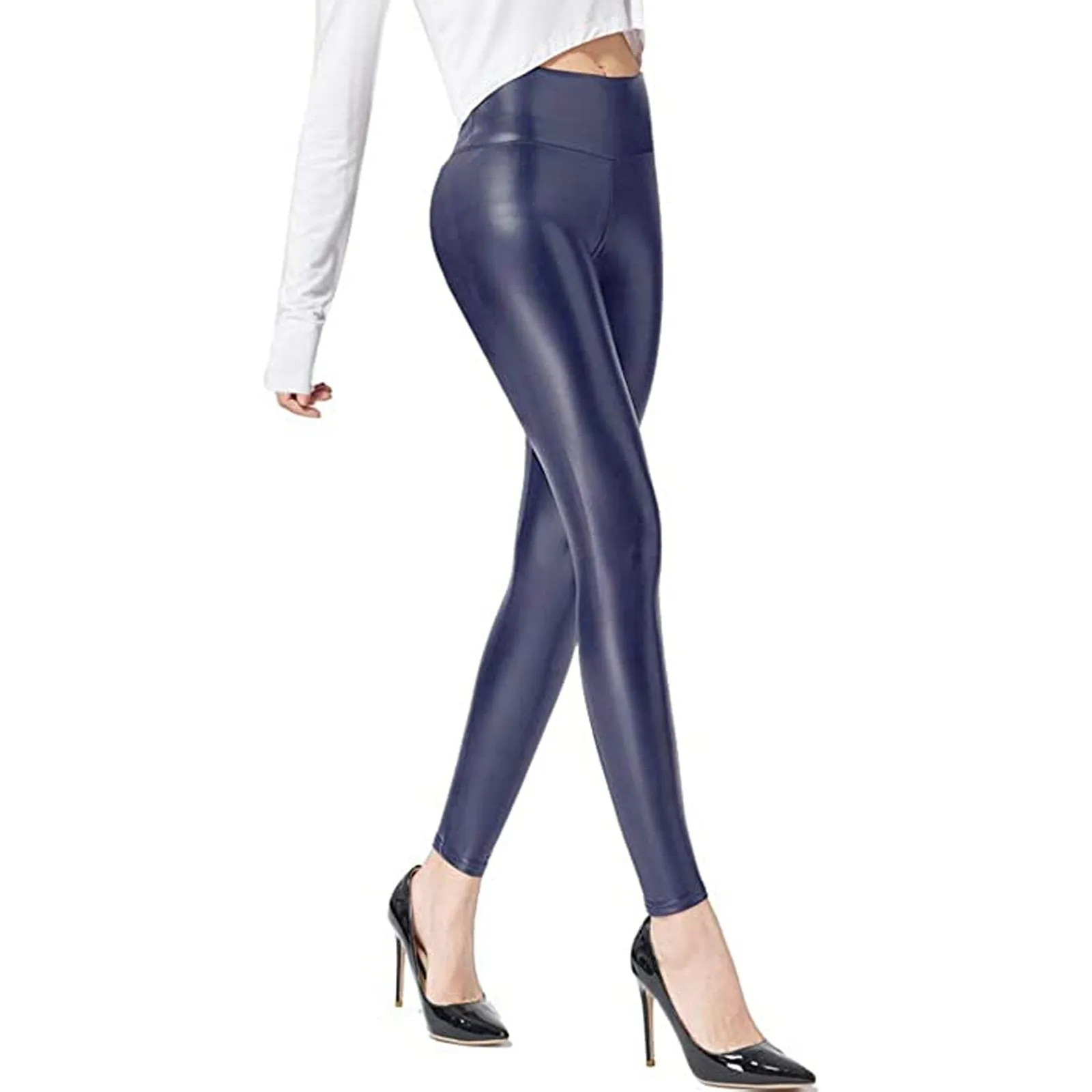 Vegan Leather Shaping Compressing Leggings