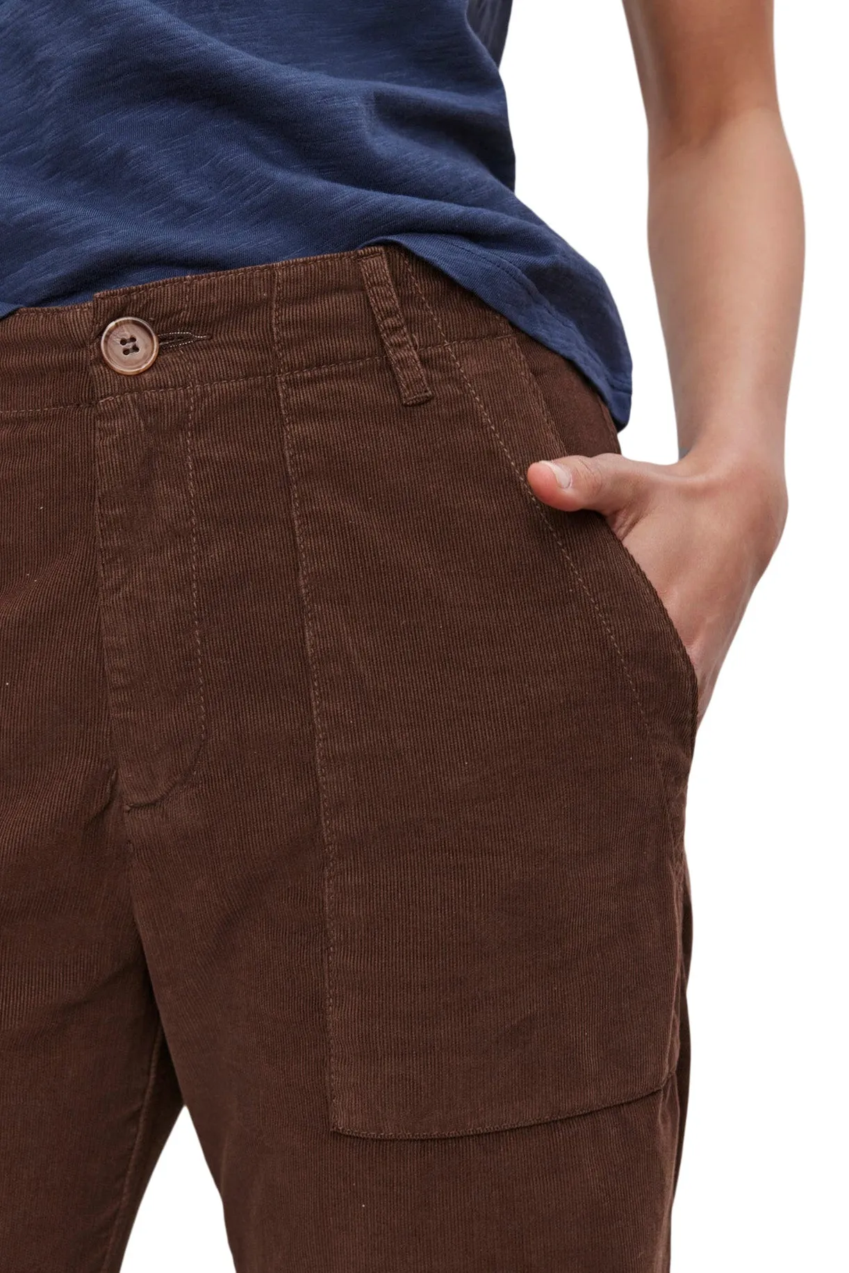 Velvet Vera Corduroy Wide Leg Trouser in Bark
