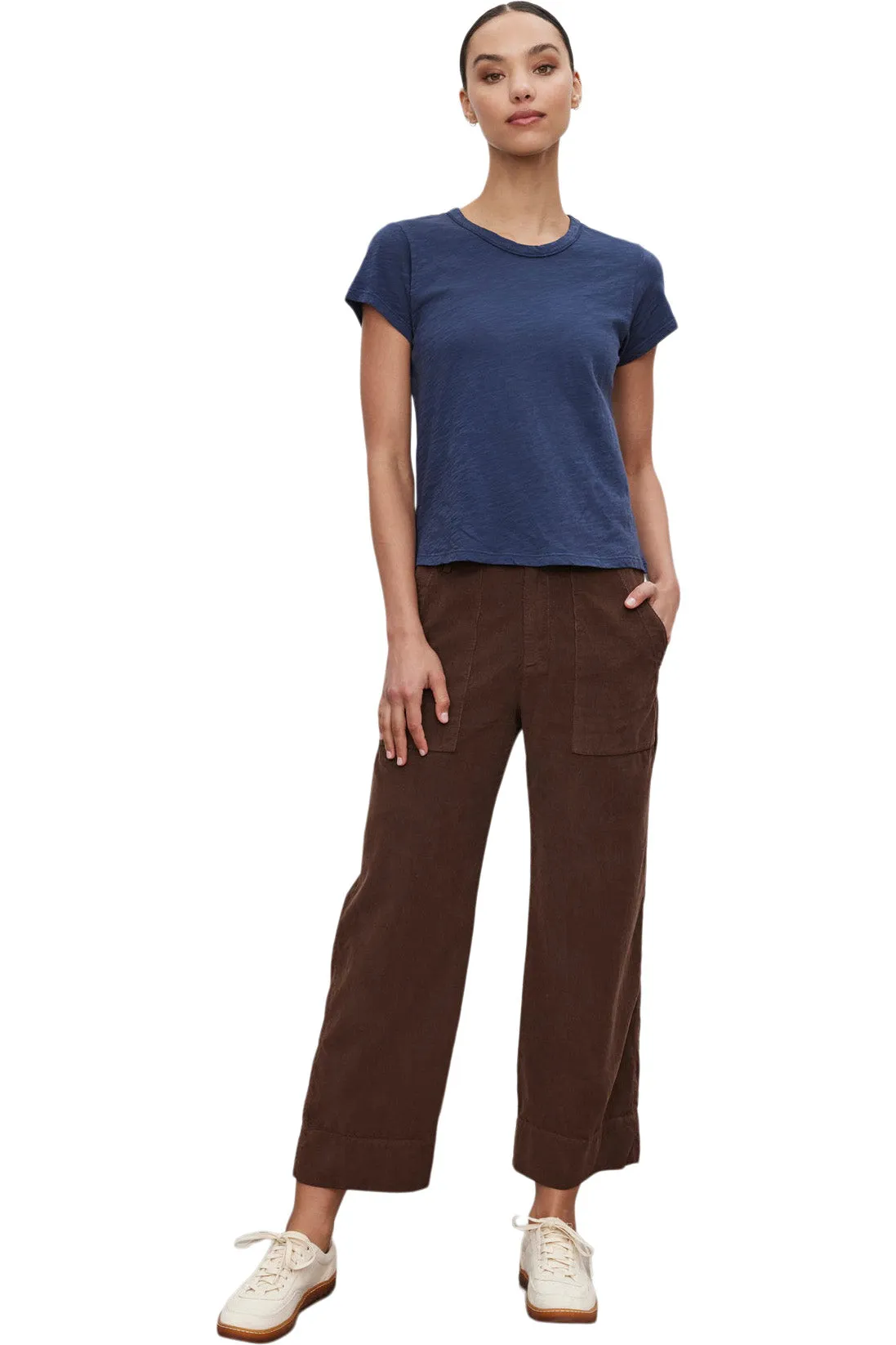 Velvet Vera Corduroy Wide Leg Trouser in Bark