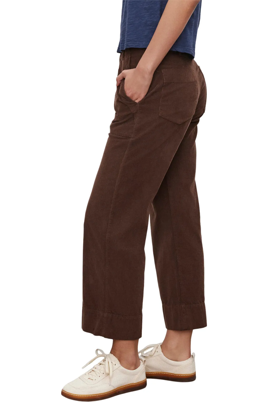Velvet Vera Corduroy Wide Leg Trouser in Bark
