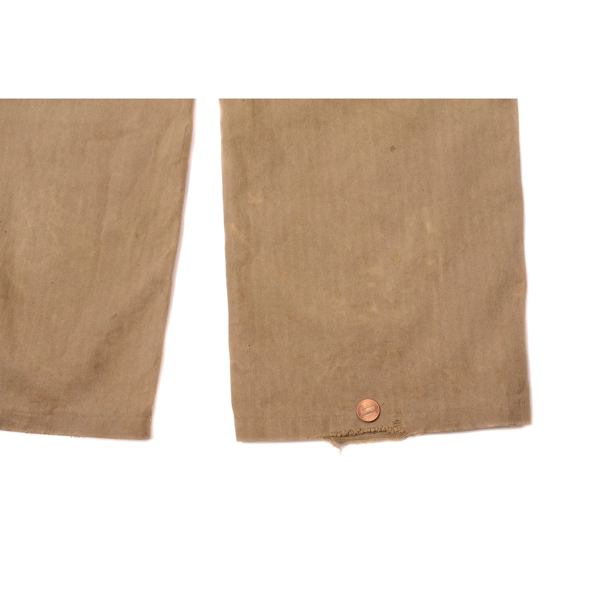 VINTAGE USMC M-1941 HBT UTILITY TROUSERS KHAKI PANTS 1ST PATTERN WW2 ERA SIZE 32X33