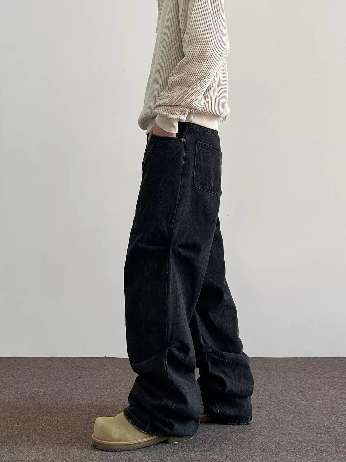 Washed Cinched Detail Jeans
