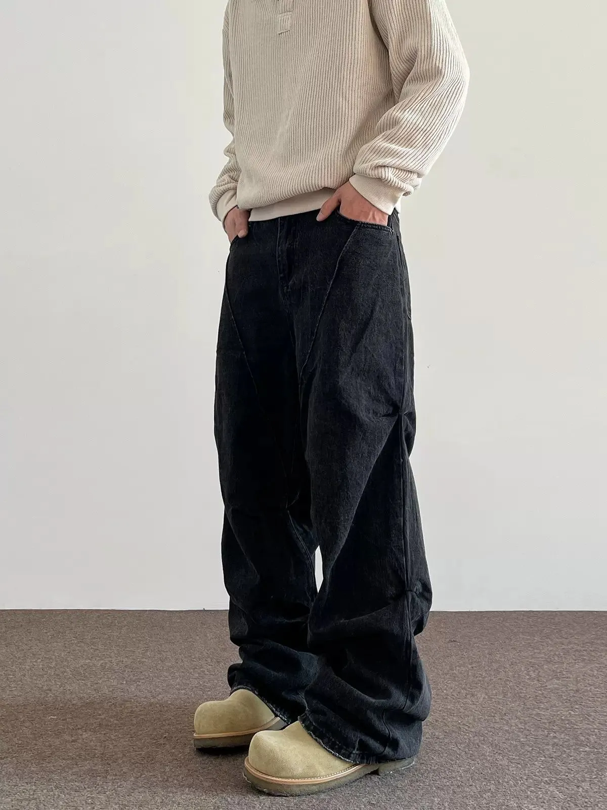 Washed Cinched Detail Jeans