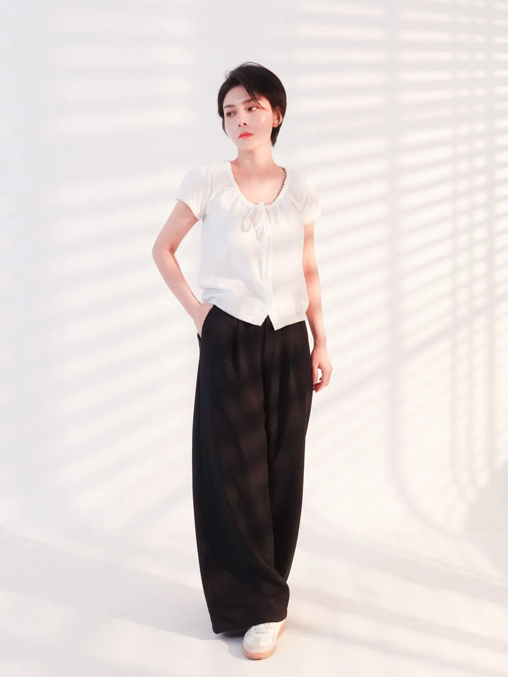 Wide Slacks Black