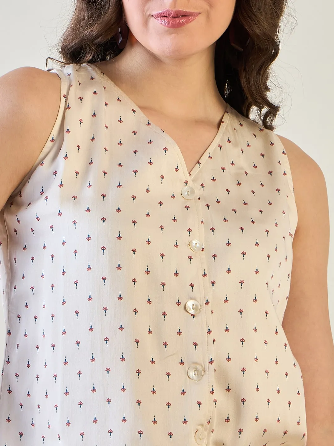 Women's Premium Cotton Satin Coord Set With Waistcoat Styling - The Kaftan Company