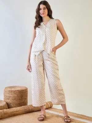 Women's Premium Cotton Satin Coord Set With Waistcoat Styling - The Kaftan Company