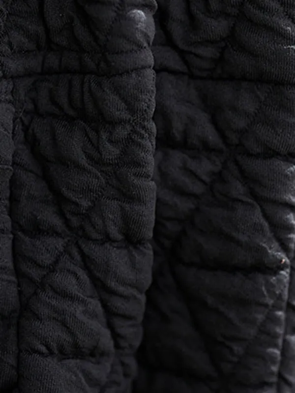 xakxx Harem Pants High Waisted Elasticity Quilted Split-Joint Pants Trousers
