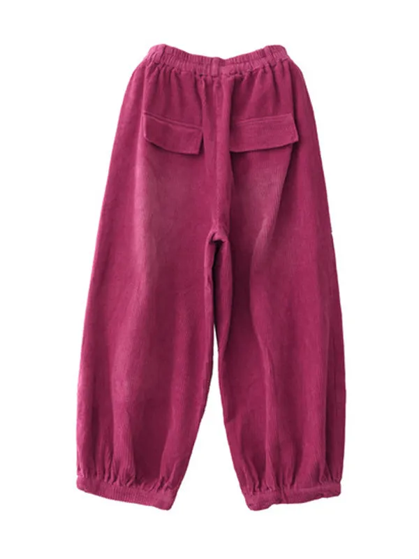 xakxx Loose Elasticity Solid Color Casual Flared Pants Bottoms