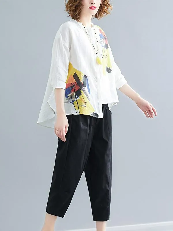 xakxx Printed Shirt   Solid Wide Leg Pants