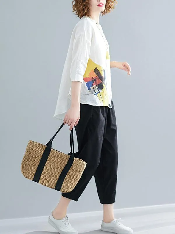 xakxx Printed Shirt   Solid Wide Leg Pants