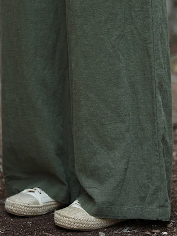 xakxx Wide Leg Elasticity Solid Color Pants Trousers
