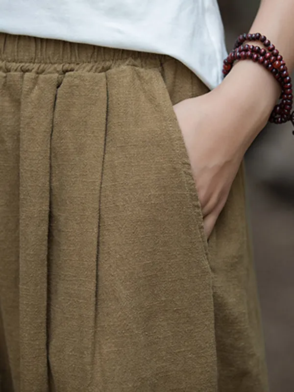 xakxx Wide Leg Elasticity Solid Color Pants Trousers