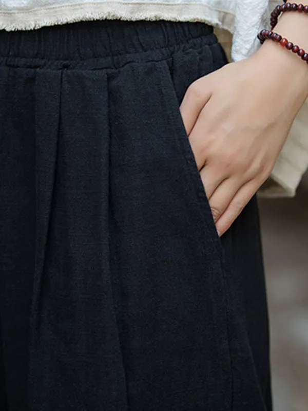 xakxx Wide Leg Elasticity Solid Color Pants Trousers