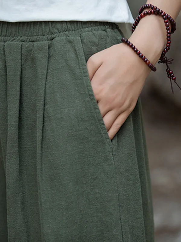 xakxx Wide Leg Elasticity Solid Color Pants Trousers