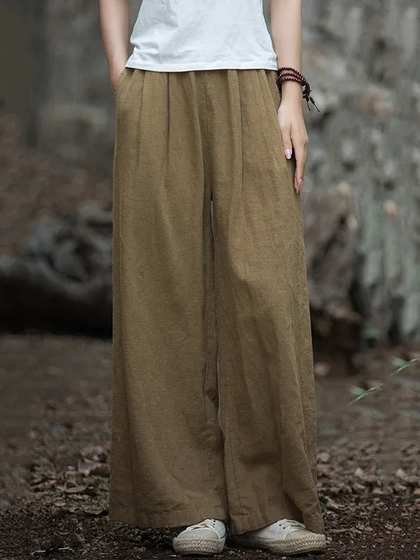 xakxx Wide Leg Elasticity Solid Color Pants Trousers