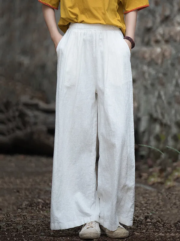 xakxx Wide Leg Elasticity Solid Color Pants Trousers