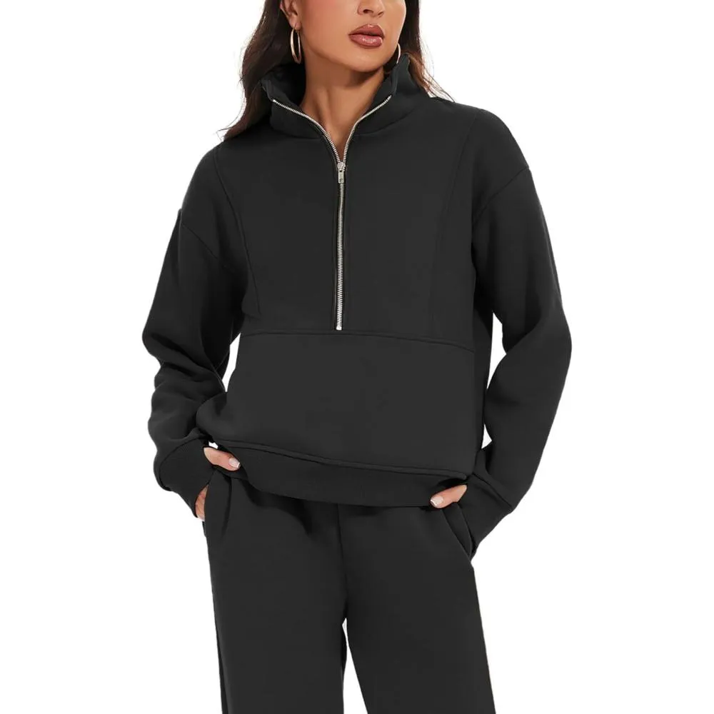 Zipper Top And Jogger Set