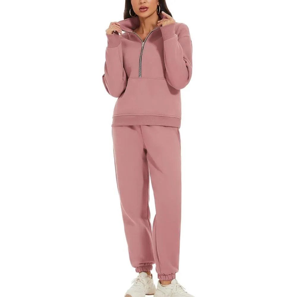 Zipper Top And Jogger Set